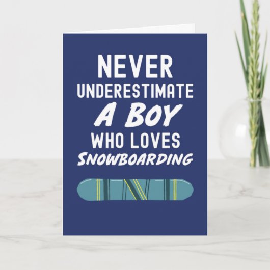 Mooie Navy-blauwe snowboarder-kaarten voor jongens Kaart (Voorkant)