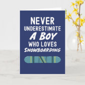 Mooie Navy-blauwe snowboarderkaarten voor jongens  Kaart (Gele Bloem)