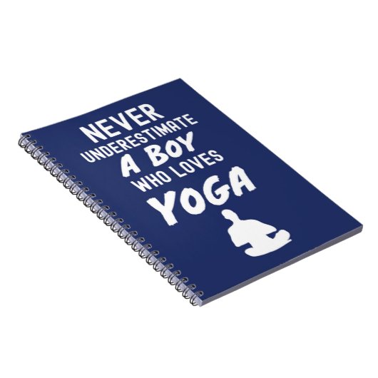 Mooie Navy-blauwe Yoga-cadeaus voor kinderen Jonge Notitieboek (Rechterzijde)