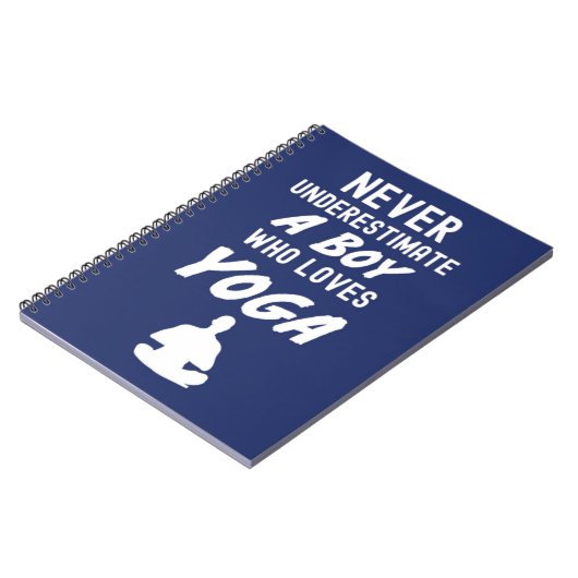 Mooie Navy-blauwe Yoga-cadeaus voor kinderen Jonge Notitieboek (Linkerzijde)