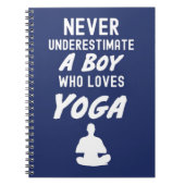 Mooie Navy-blauwe Yoga-cadeaus voor kinderen Jonge Notitieboek (Voorkant)