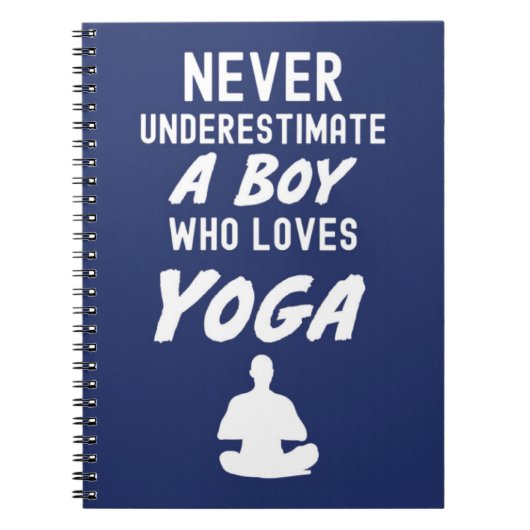 Mooie Navy-blauwe Yoga-cadeaus voor kinderen Jonge Notitieboek (Voorkant)