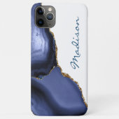 Mooie Navy Blue Agaat gepersonaliseerd Case-Mate iPhone Case (Achterkant)