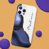 Mooie Navy Blue Agaat gepersonaliseerd Case-Mate iPhone Case