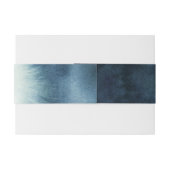 Mooie Navy Blue Waterverf Uitnodigingen Wikkel (Achterkant Voorbeeld)