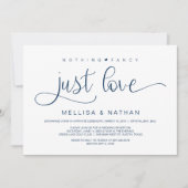 Mooie Navy Niets Gewoons Gewoon Liefde, Elopement Kaart (Voorkant)