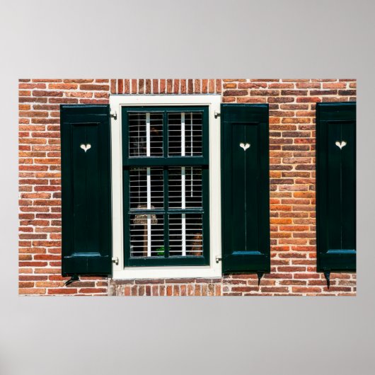 Mooie nederlandse traditionele huizen. Brick wall  Poster (Voorkant)