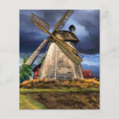 Mooie Nederlandse Windmolen Landschap - Tekening Flyer (Achterkant)