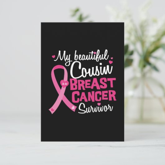 Mooie neef borstkanker overlevende kaart (Staand voorkant)