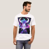 Mooie Neon Anime Demon Elf Meisje Met Horens T-shirt (Voorkant volledig)