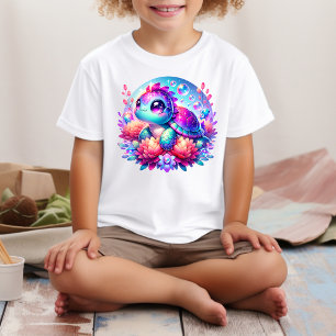 Mooie neon baby zeeschildpad illustratie T-shirt