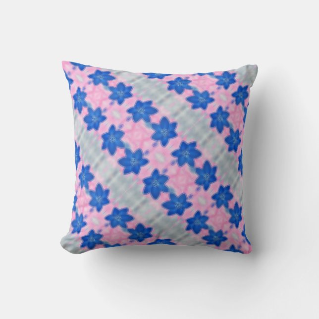 Mooie Neon Blue Lily Flower Pillow-kussen Kussen (Voorkant)