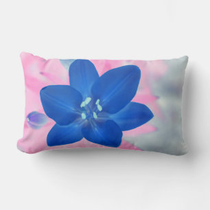 Mooie Neon Blue Lily Flower Pillow-kussen Kussen