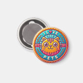 Mooie Neon Kat Badge Magneet (Voorkant / Achterkant)