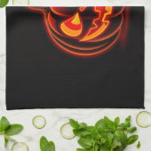 Mooie Neon Pompoen Halloween Keukenhanddoek (Gevouwen)