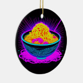 Mooie Neon schaal met Ramen Noodles Keramisch Ornament (Rechts)