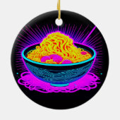 Mooie Neon schaal met Ramen Noodles Keramisch Ornament (Achterkant)