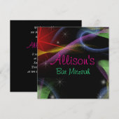 Mooie neonlichten, Bat Mitzvah uitnodiging (Voorkant / Achterkant)