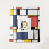 Mooie neoplasticistische kunst monogram. Letter D Wandkleed (Voorkant)