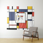 Mooie neoplasticistische kunst monogram. Letter K Wandkleed (In Situ (horizontaal))
