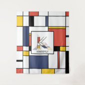 Mooie neoplasticistische kunst monogram. Letter K Wandkleed (Voorkant)