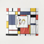 Mooie neoplasticistische kunst monogram. Letter S Wandkleed (Voorkant (horizontaal))