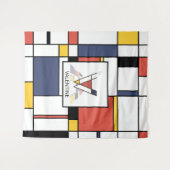 Mooie neoplasticistische kunst monogram. Letter V Wandkleed (Voorkant (horizontaal))