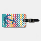 Mooie nep glitter-nautische anker oneindig bagagelabel (Voorkant horizontaal)