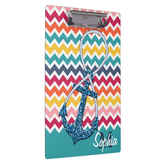 Mooie nep glitter-nautische anker oneindig klembord (Rechts)