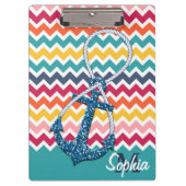 Mooie nep glitter-nautische anker oneindig klembord (Voorkant)