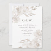 Mooie neurale Floral met Monogrammen bruiloft Kaart (Voorkant)