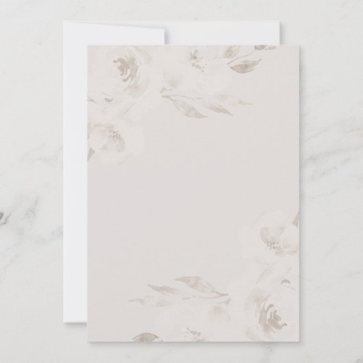 Mooie neurale Floral met Monogrammen bruiloft Kaart (Achterkant)