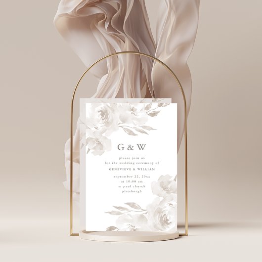 Mooie neurale Floral met Monogrammen bruiloft Kaart