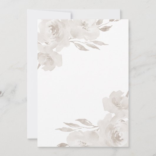 Mooie neurale Floral met Monogrammen bruiloft Kaart (Achterkant)