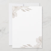 Mooie Neutrale Bloemen met Kalligrafie Bruiloft Kaart (Achterkant)