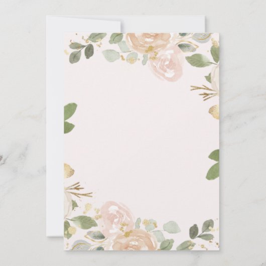 Mooie Neutrale Floral en Cross | Fotobaptisme Bedankkaart (Achterkant)