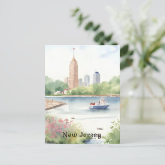 Mooie New Jersey Waterverf Art Briefkaart
