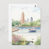Mooie New Jersey Waterverf Art Briefkaart (Voorkant / Achterkant)