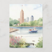 Mooie New Jersey Waterverf Art Briefkaart (Voorkant)