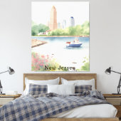 Mooie New Jersey Waterverf Art Canvas Afdruk (Insitu (Slaapkamer))