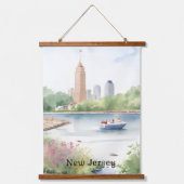 Mooie New Jersey Waterverf Art Hangend Wandkleed (Voorkant)