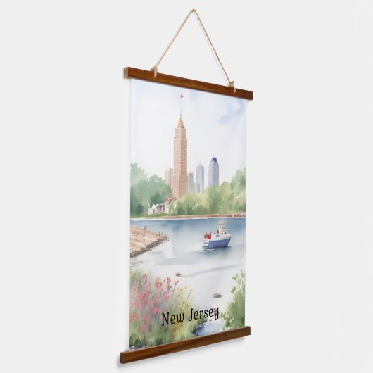Mooie New Jersey Waterverf Art Hangend Wandkleed (Gebogen)