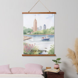 Mooie New Jersey Waterverf Art Hangend Wandkleed