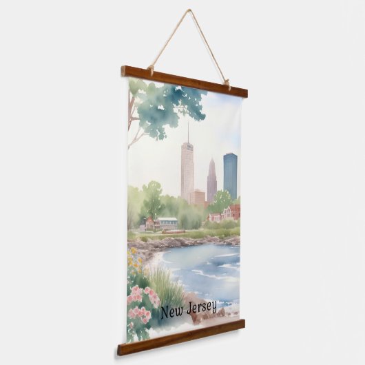Mooie New Jersey Waterverf Art Hangend Wandkleed (Gebogen)