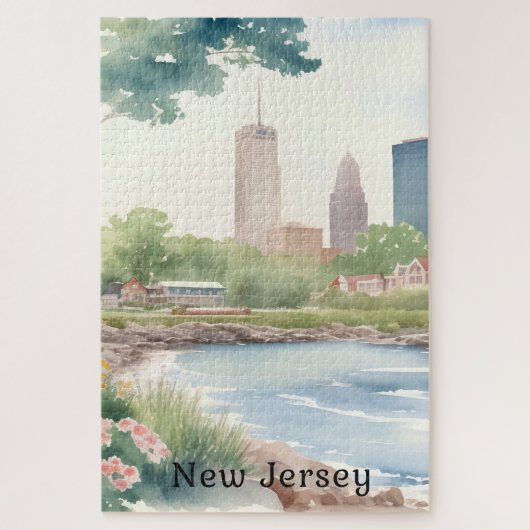 Mooie  New Jersey Waterverf Art Legpuzzel (Verticaal)