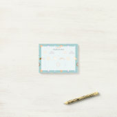 Mooie New York City patroon turquoise groene naam Post-it® Notes (Op bureau)