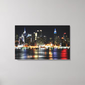 Mooie New York Night Lights reflecterend riviertje Canvas Afdruk (Voorkant)