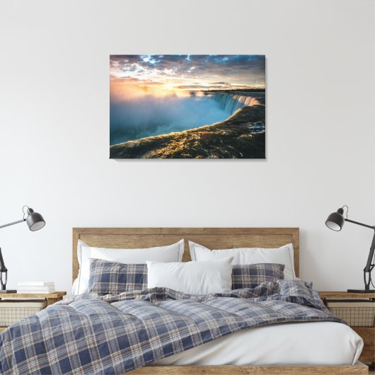Mooie Niagara-Herfsten op Sunrise Canvas Afdruk (Insitu (Slaapkamer))