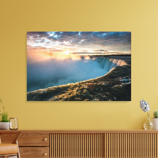 Mooie Niagara-Herfsten op Sunrise Canvas Afdruk (Insitu (Woonkamer))