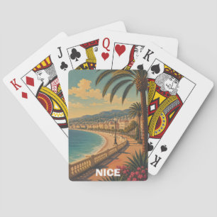 Mooie Nice Frankrijk Promenade des Anglais Retro Pokerkaarten
